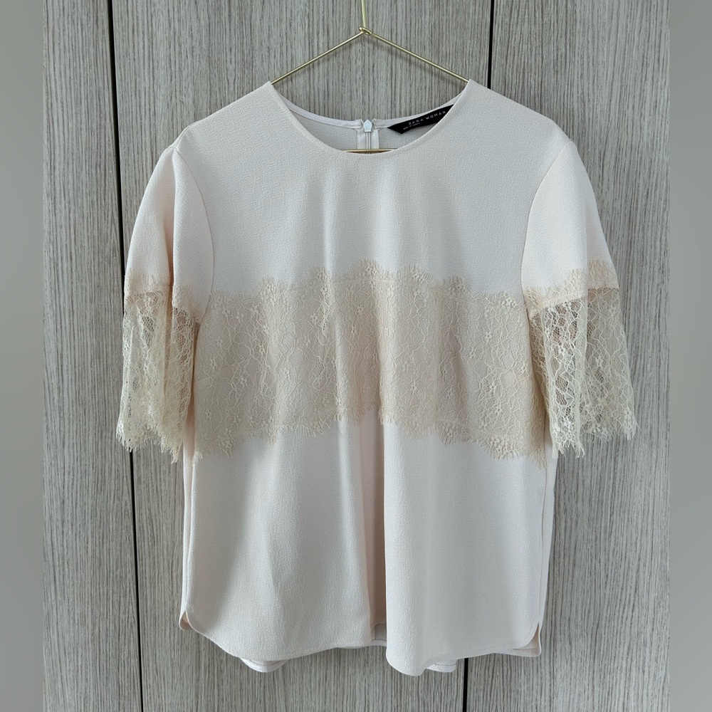 Zara Lace Short Sleeve Blouse